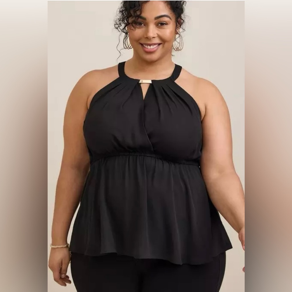 Torrid NWT Georgette Surplice Peplum Top Size Large